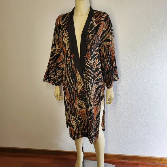 VINTAGE 80s Animal Print Duster - Picture 9 of 9